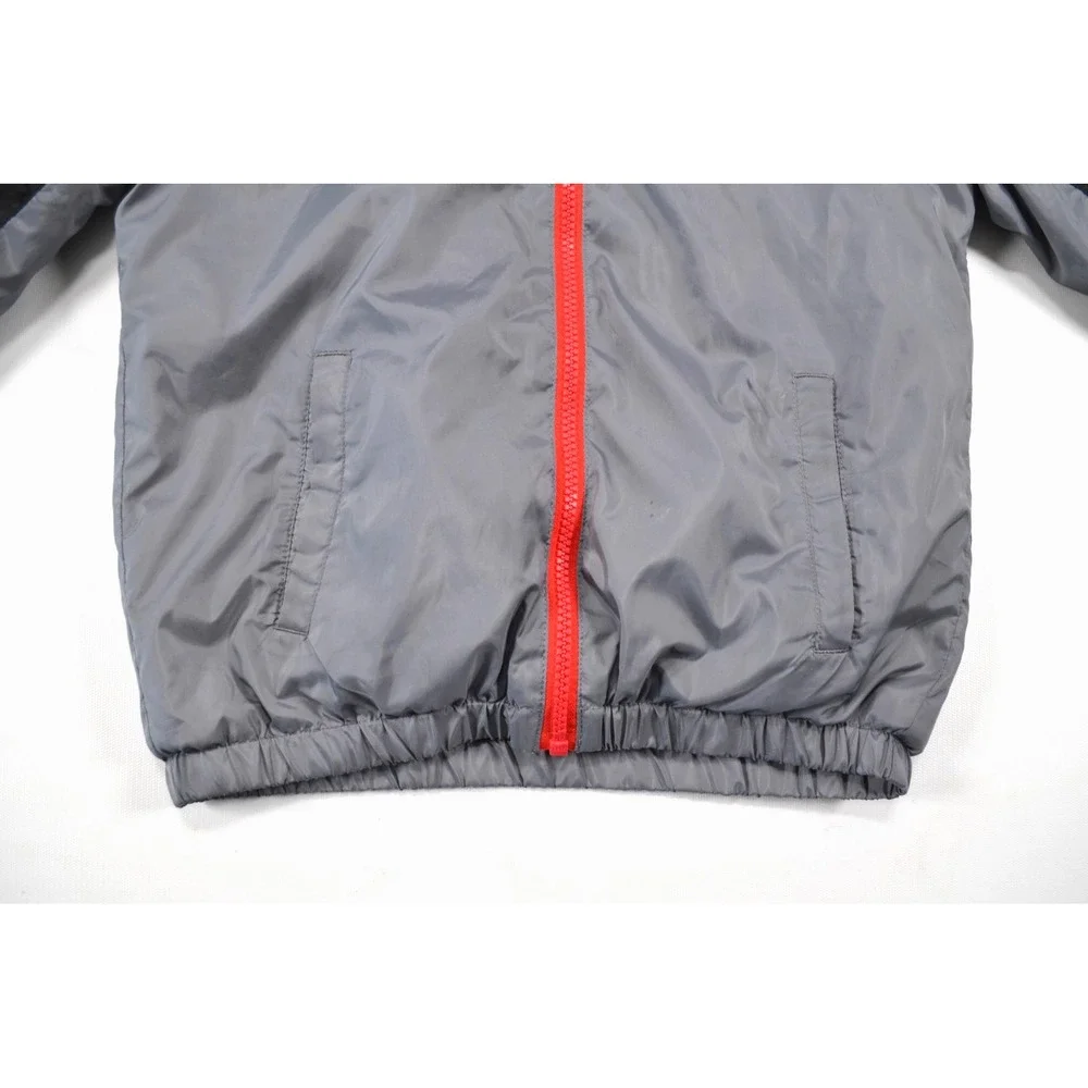 Nike Boys Hooded Gray Black Jacket Fleece Lining Size L / 6-7  Years  JUST DO IT